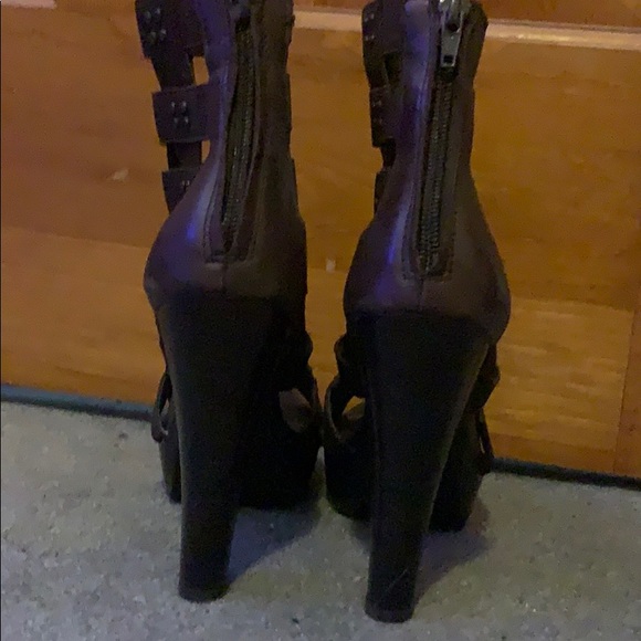 Dark Brown Cage Heels - Picture 4 of 4